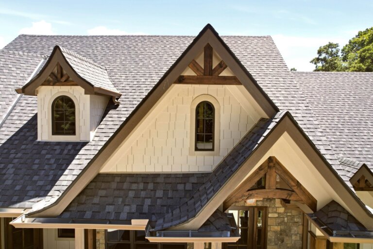 Knoxville custom home — steep gable with timber-truss and dormer detail — Seigler Custom Homes